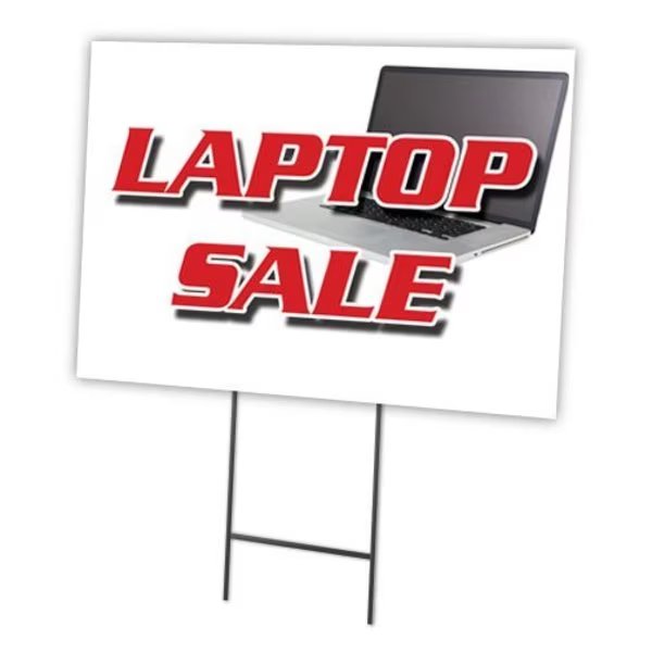 Laptop Sale Yard Sign & Stake outdoor plastic coroplast window, C-1216 Laptop Sale, Signmission, Mfr#: C-1216 Laptop Sale